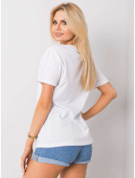 Bílé tričko s potiskem a aplikací