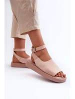 Pohodlné dámské sandály na platformě, růžová Rubie Pohodlné dámské sandály na platformě, růžová Rubie