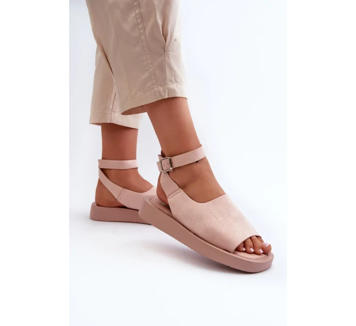 Pohodlné dámské sandály na platformě, růžová Rubie Pohodlné dámské sandály na platformě, růžová Rubie