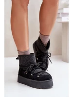 Sněhule s vázáním na platformě černé Mavora Sněhule s vázáním na platformě černé Mavora