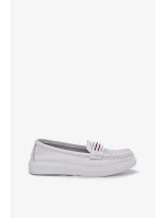 Dámské kožené mokasíny model 21834417 – bílé - Kesi