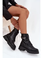 Dámské zateplené workery Selita s ozdobným páskem – černé Dámské zateplené workery Selita s ozdobným páskem – černé