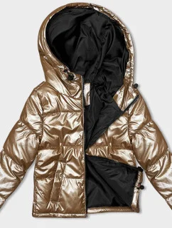 Krátká béžová dámská oversize bunda model 21246267 - J.STYLE