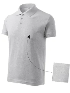 Bavlněná polokošile M model 18740204 světle šedá melange - Malfini