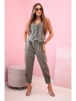 Set vesta + kalhoty světle khaki Set vesta + kalhoty světle khaki