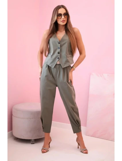 Set vesta + kalhoty světle khaki Set vesta + kalhoty světle khaki