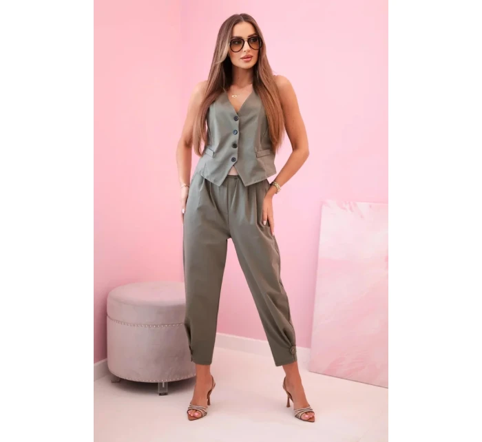 Set vesta + kalhoty světle khaki Set vesta + kalhoty světle khaki