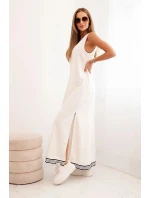 Dámská souprava s viskózou s rozepínací mikinou a dlouhou sukní ecru Dámská souprava s viskózou s rozepínací mikinou a dlouhou sukní ecru