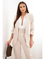 Elegantní komplet saka a kalhot béžový