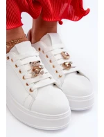 Dámské boty na platformě s ozdobami bílé Herbisa Dámské boty na platformě s ozdobami bílé Herbisa