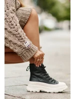 Kožené Zateplené Tenisky Na Masivní Platformě Big Star model 21676148 Černé - Big Star Shoes Kožené Zateplené Tenisky Na Masivní Platformě Big Star model 21676148 Černé - Big Star Shoes