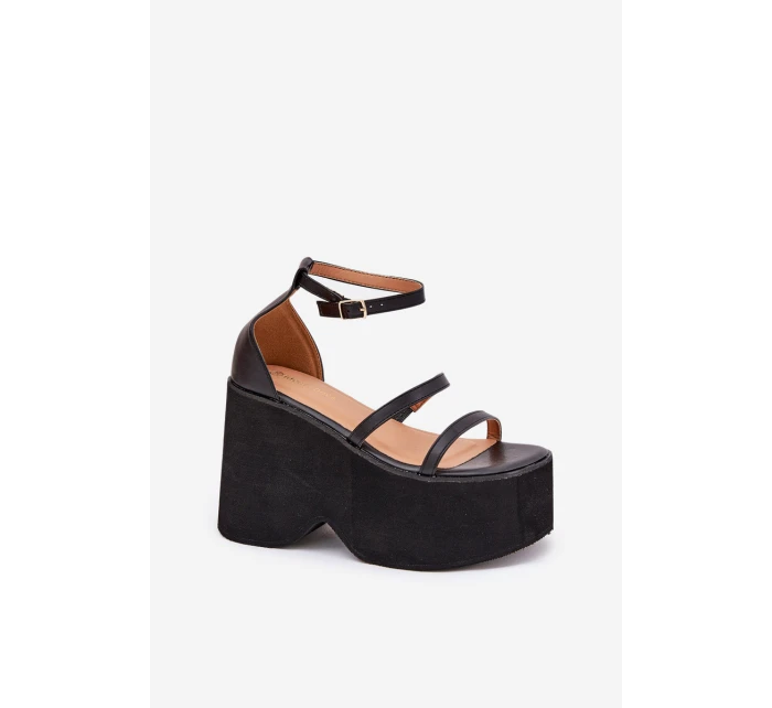 Dámské Sandály Na Masivní Platformě A Klínu Černé model 21688207 - Boto