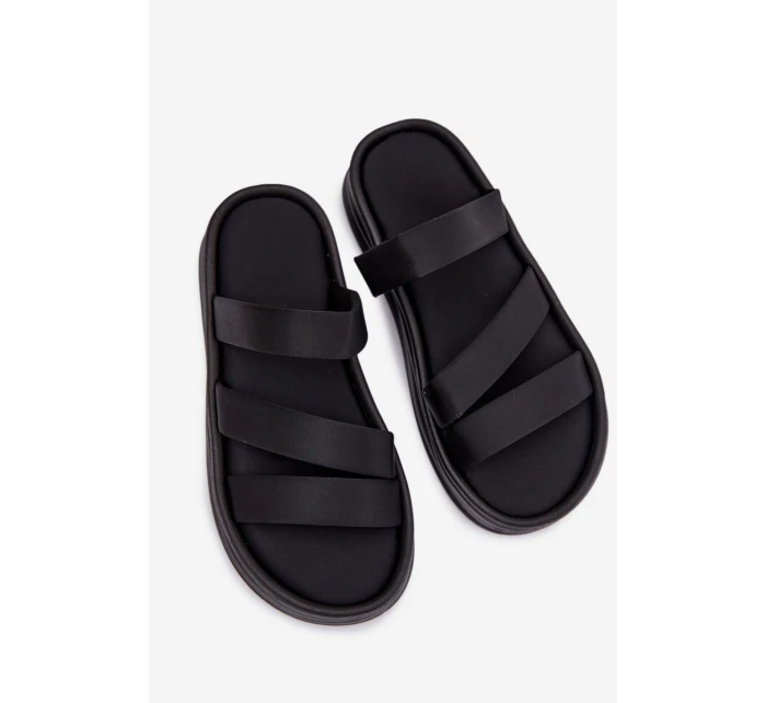 dámské pantofle na platformě s pásky Černé model 21943290 - Boto