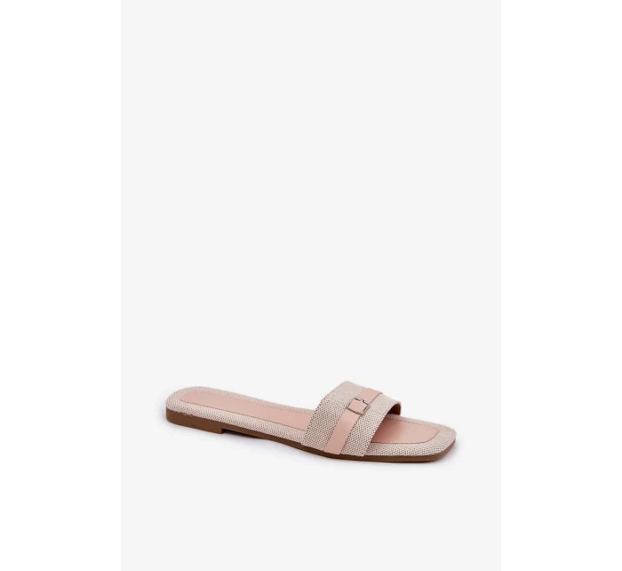 Dámské ploché pantofle s páskem a přezkou – béžové Zilina Dámské ploché pantofle s páskem a přezkou – béžové Zilina