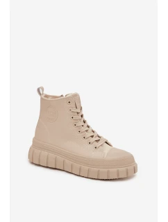 Dámské zateplené tenisky na platformě z ECO kůže Big Star – béžové