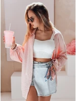 Dámské oversize mušelínové tričko MUSLINEA růžové FashionStreet DY0477