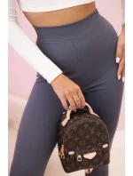 Dámské bavlněné kalhoty s oděvy a gumou v pase grafitové