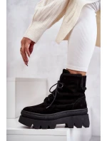 Semišové teplé šněrovací boty Černe model 21598766 - Boto