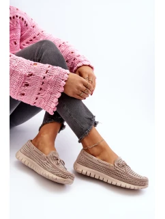 Dámské mokasíny s mašlí béžové model 21650300 - VINCEZA