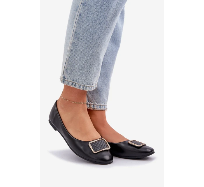 Eko kožené baleríny se zdobením černé model 21684298 - Boto Eko kožené baleríny se zdobením černé model 21684298 - Boto