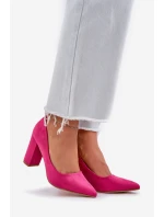 Dámské Lodičky Na Klínku Eko Velur Fuchsie Florena