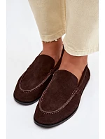 Dámské mokasiny z pravé semišové kůže Big Star TT274208 Čokoládové Dámské mokasiny z pravé semišové kůže Big Star TT274208 Čokoládové