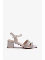 Dámské sandály na vysokém podpatku vyrobené z eko kůže Sergio Leone Grey Dámské sandály na vysokém podpatku vyrobené z eko kůže Sergio Leone Grey