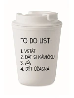 TO DO LIST:  BÝT ÚŽASNÁ - bílý termohrnek 300 ml