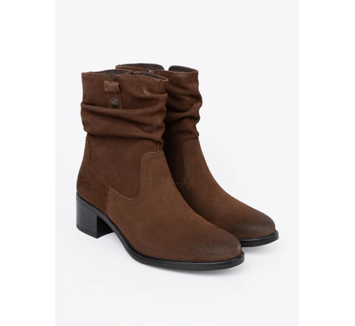 Moderní kotníčkové boty dámské hnědé Obcas Moderní kotníčkové boty dámské hnědé Obcas