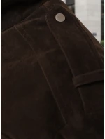 FashionStreet dámská semišová bunda bomber v čokoládové barvě TY5577