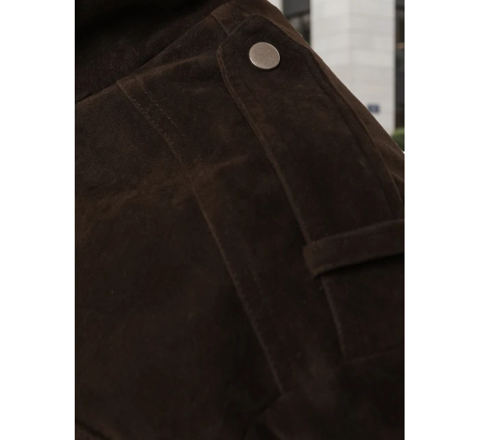 FashionStreet dámská semišová bunda bomber v čokoládové barvě TY5577