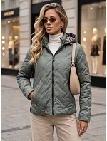 Dámská přechodová bunda s kapucí, zelená, FashionStreet TY5775 Dámská přechodová bunda s kapucí, zelená, FashionStreet TY5775