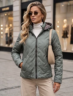 Dámská přechodová bunda s kapucí, zelená, FashionStreet TY5775