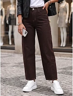 Dámské džíny s vysokým pasem a balónovým střihem, hnědé, FashionStreet UY3120