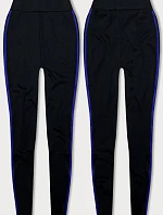 Sportovní legíny s pruhy černé a tmavě modré (YW01052-D1-9)
