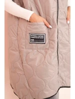 Dámská prošívaná vesta Plus Size s kapucí na zip fango