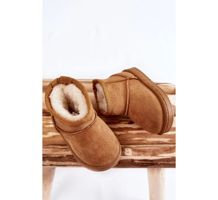 Dětské Teplé Sněhule Semišové Velbloud Gooby Dětské Teplé Sněhule Semišové Velbloud Gooby