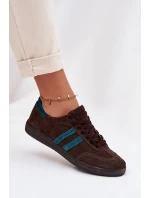 model 21935189 Semišové Nízké Dámské Tenisky Čokoládové - Zazoo