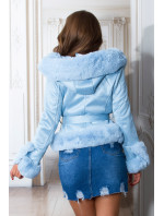 Sexy útulná zimní bunda s umělou kožešinou