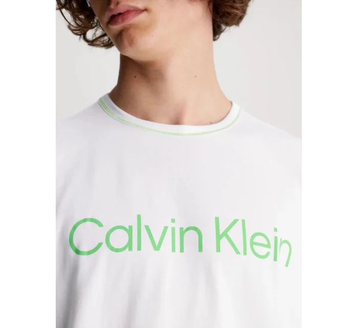 Pánské pyžamo NM2471E bílo/béžové - Calvin Klein Pánské pyžamo NM2471E bílo/béžové - Calvin Klein