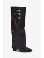 Dámské kozačky na podpatku C-354 Černá - Stephan Paris