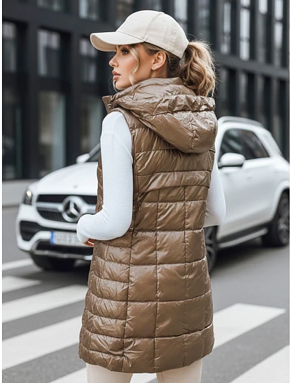 Dámská prošívaná vesta s kapucí model 22092282 zlatá Fashion Street - FashionStreet Dámská prošívaná vesta s kapucí model 22092282 zlatá Fashion Street - FashionStreet