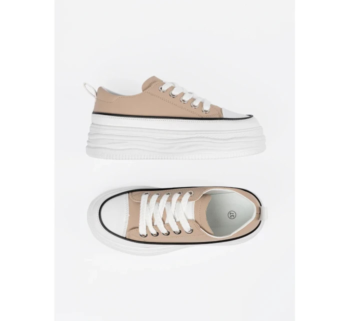 Luxusní tenisky hnědé dámské platforma Luxusní tenisky hnědé dámské platforma