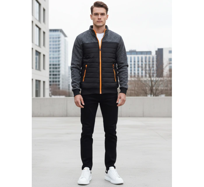 Kurtka męska przejściowa pikowana czarna model 22013981 - FashionStreet