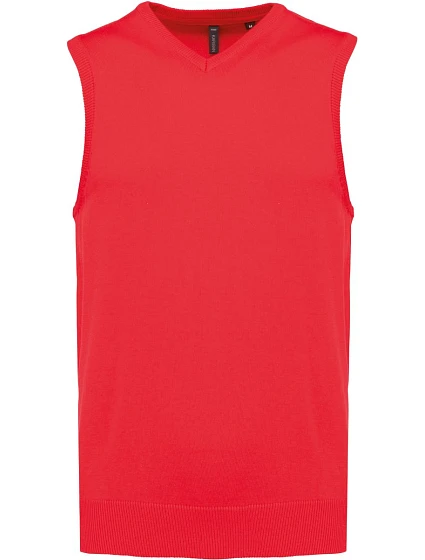 Kariban K 969 Pánská svetrová vesta s výstřihem do V 20.K969 red Kariban K 969 Pánská svetrová vesta s výstřihem do V 20.K969 red
