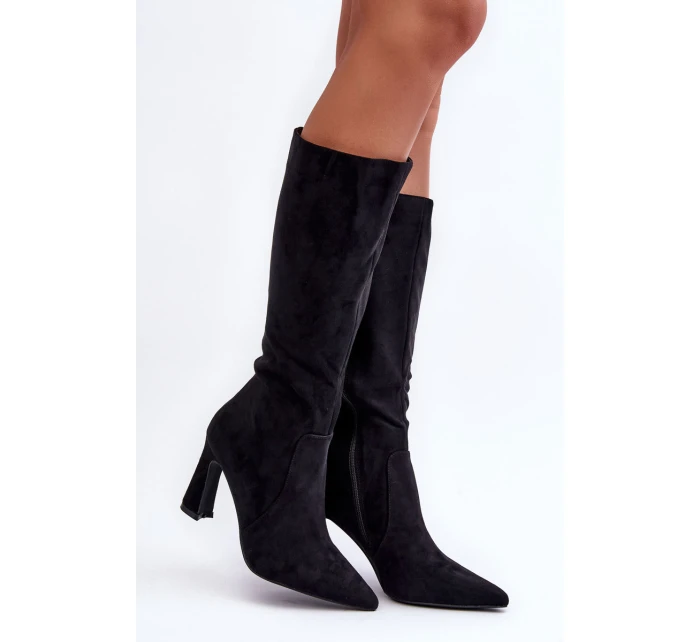 Na Sloupku Zamszové Černé model 21629276 - Boto