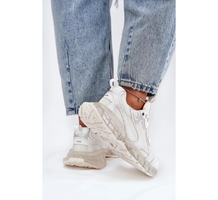 Dámské Kožené Tenisky model 21691437 Béžové - Goe