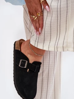 Semišové Dámské Pantofle S Přezkou Big Star model 21692018 Černé - Big Star Shoes