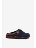 Dámské pantofle s výšivkou model 21725227 tmavě modré - Inblu