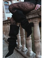 Dámské kozačky na jehlovém podpatku nazouvací černé Mavilla